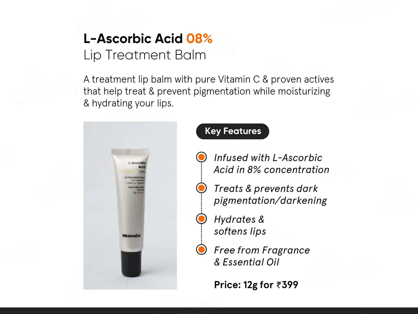 Minimalist 8 Percent L-Ascorbic Acid Lip Treatment Balm