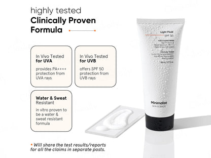 Minimalist Light Fluid Face Sunscreen SPF 50 PA