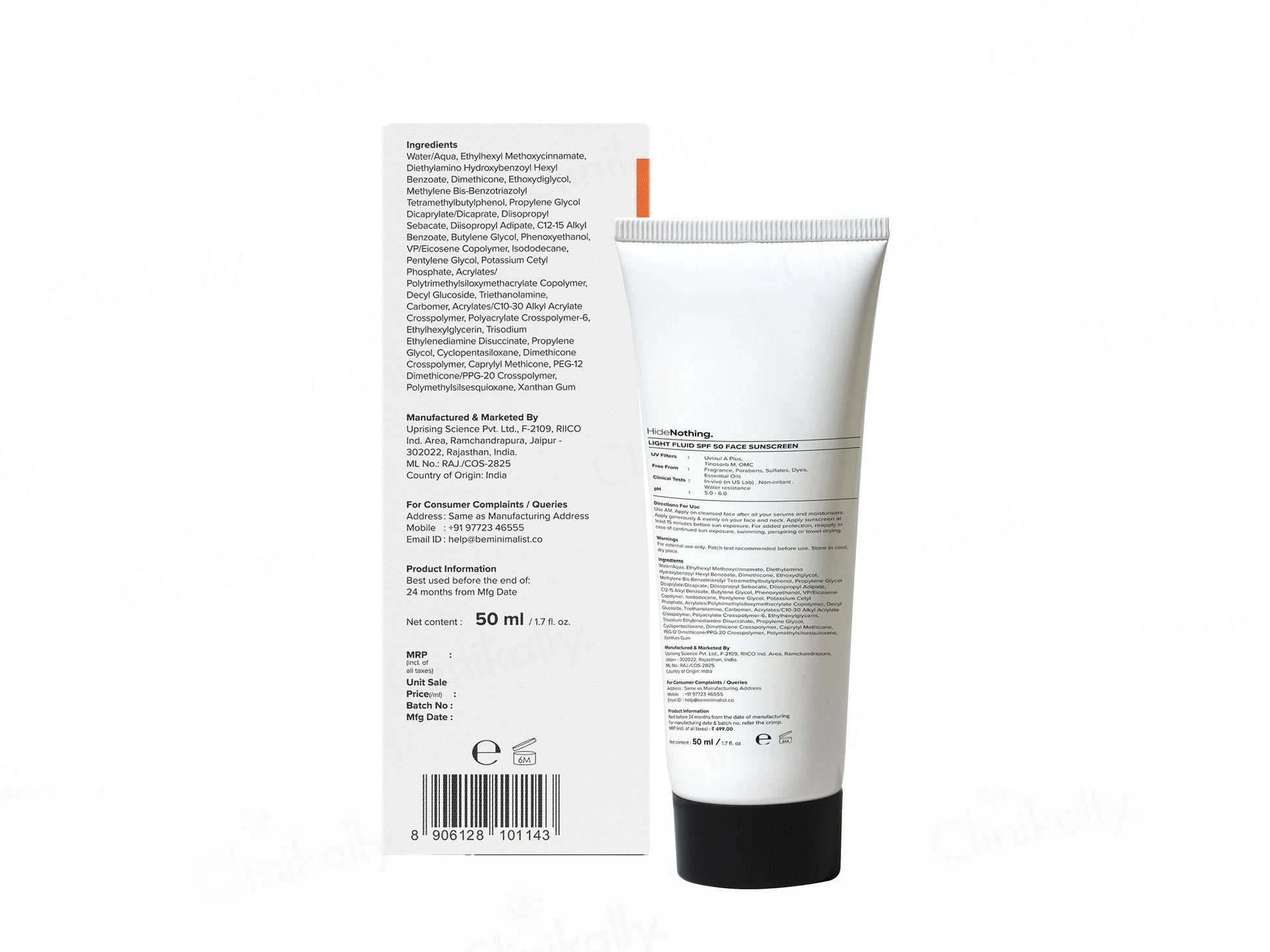 Minimalist Light Fluid Face Sunscreen SPF 50 PA