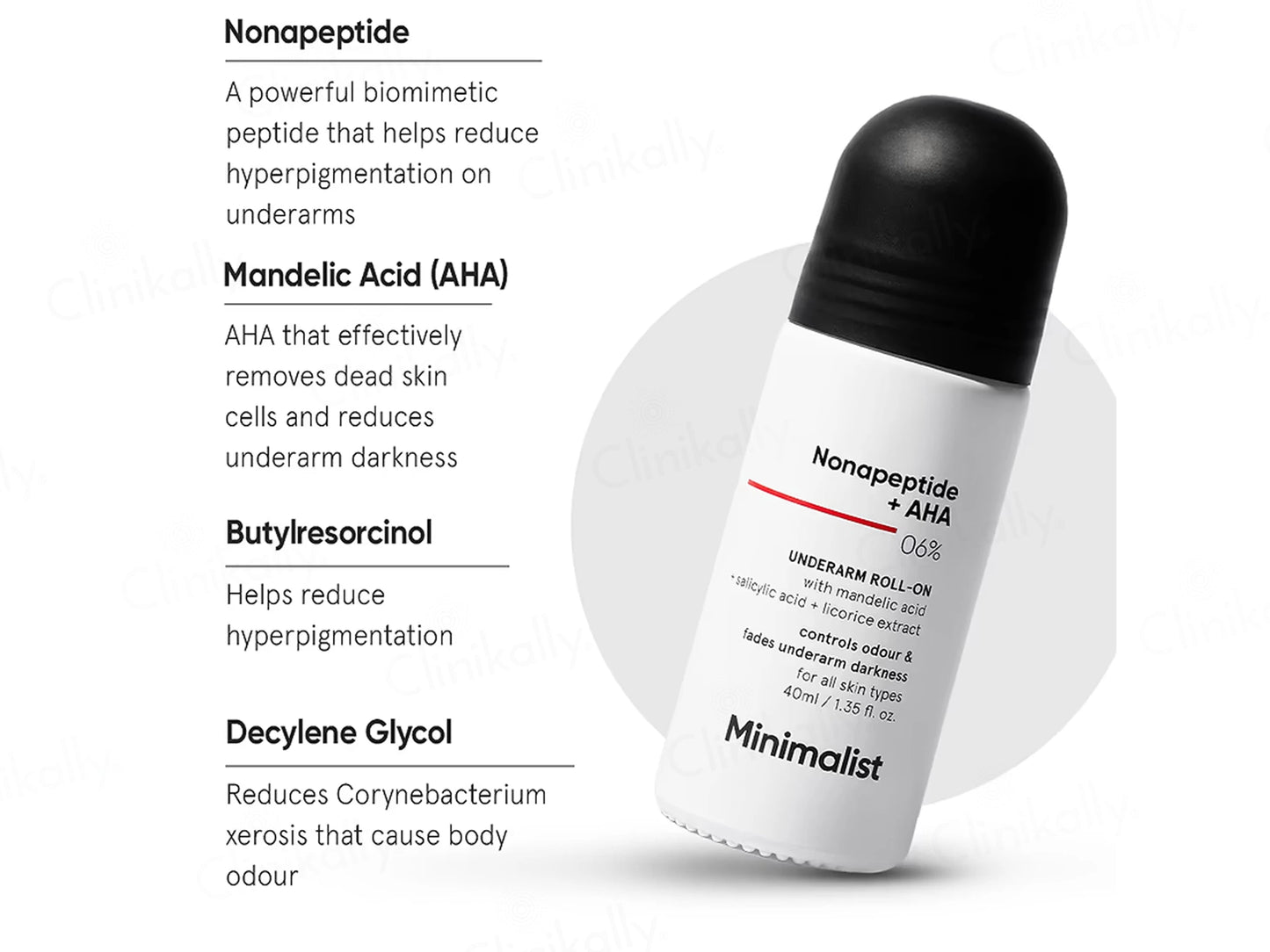 Minimalist Nonapeptide  AHA 6 Percent Underarm Roll-On