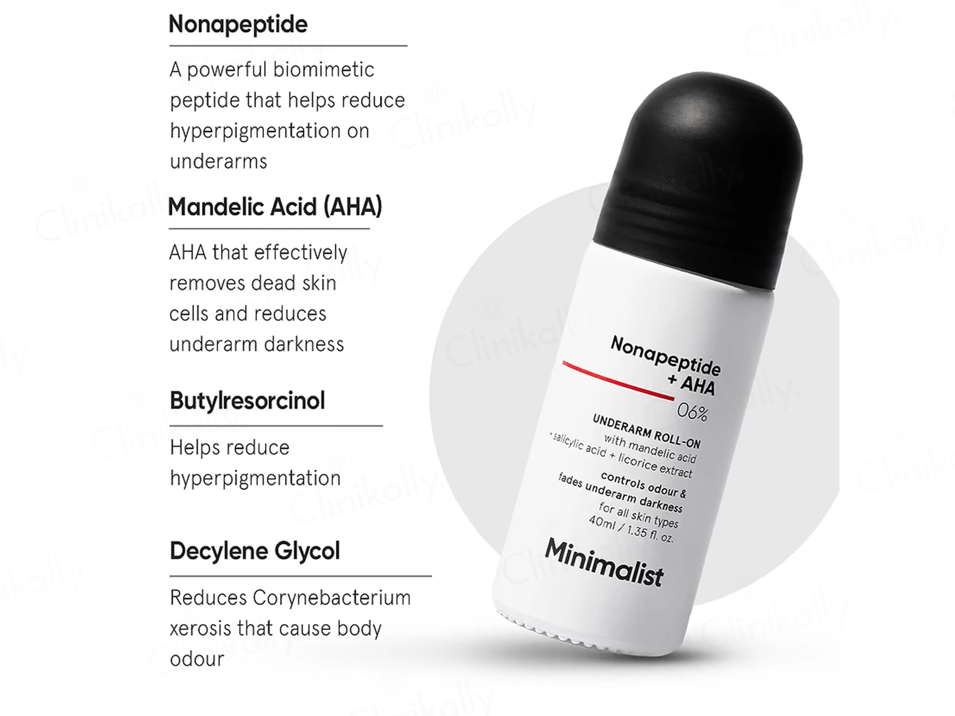 Minimalist Nonapeptide  AHA 6 Percent Underarm Roll-On
