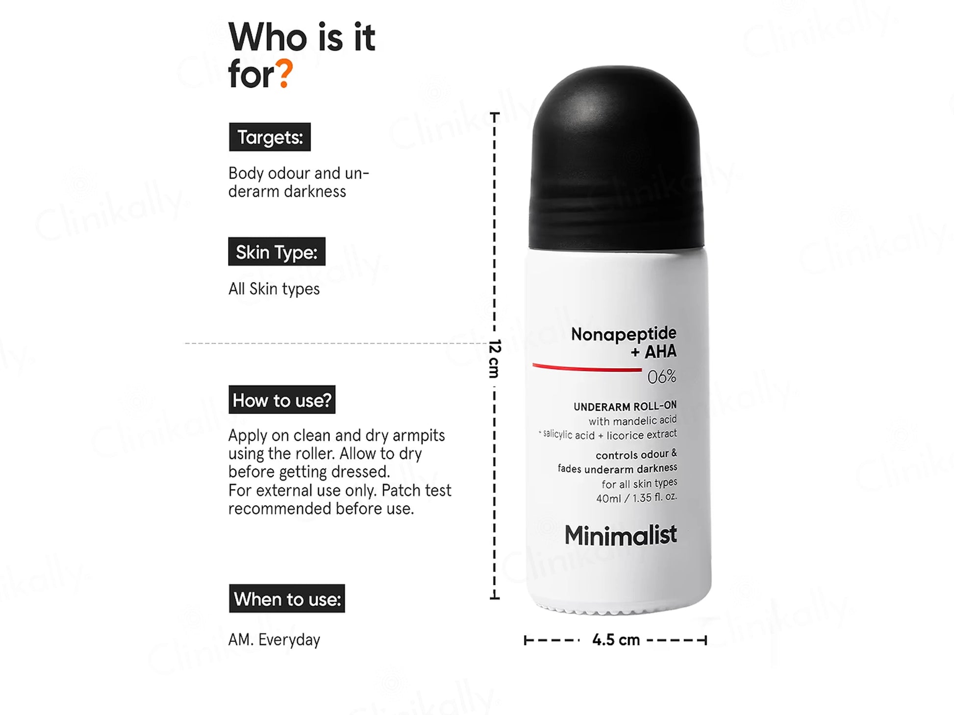 Minimalist Nonapeptide  AHA 6 Percent Underarm Roll-On
