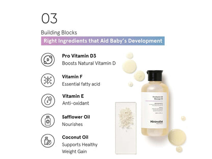 Minimalist Pediatrics Provitamin D3 Baby Massage Oil