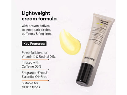 Minimalist Vitamin K  Retinal 1 Percent Under Eye Cream