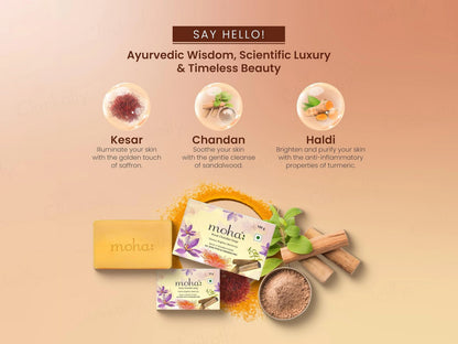 Moha: Kesar Chandan Soap Pack Of 3