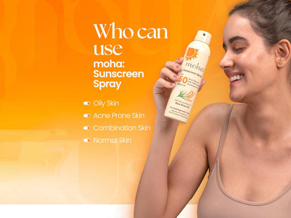 Moha: Rice Bran Oil Sunscreen Spray SPF 50 PA