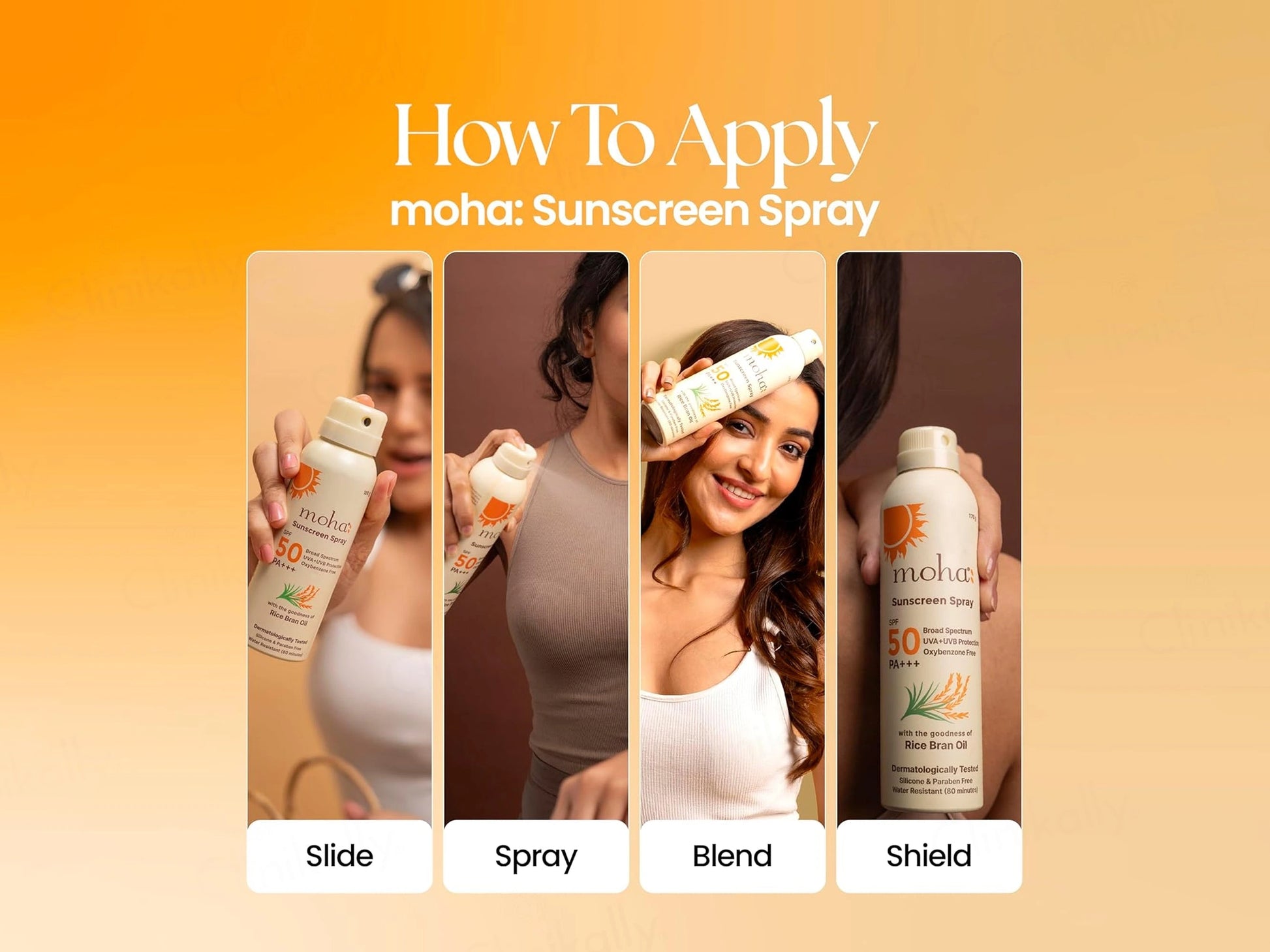 Moha: Rice Bran Oil Sunscreen Spray SPF 50 PA