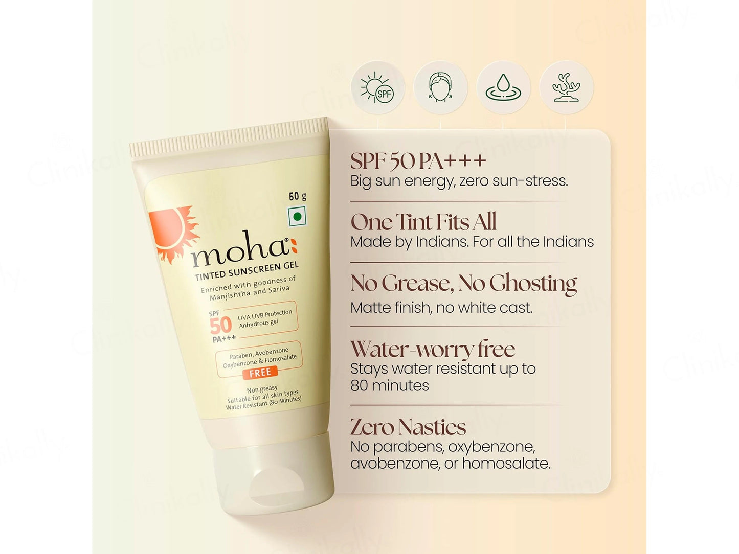 Moha: Tinted Sunscreen Gel SPF 50 PA