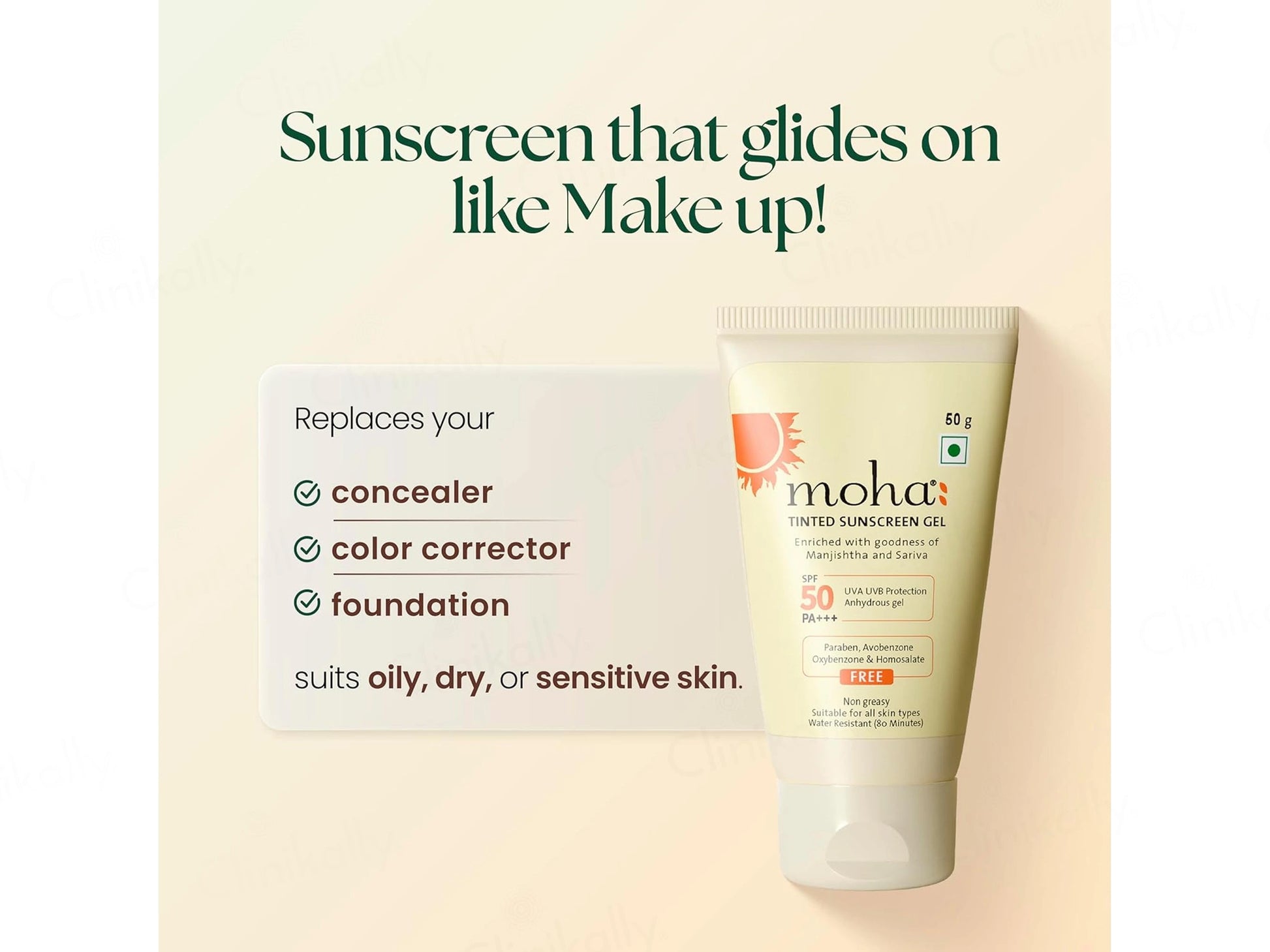 Moha: Tinted Sunscreen Gel SPF 50 PA