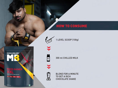 MuscleBlaze Mass Gainer XXL Nutraceutical Powder - Chocolate Flavour