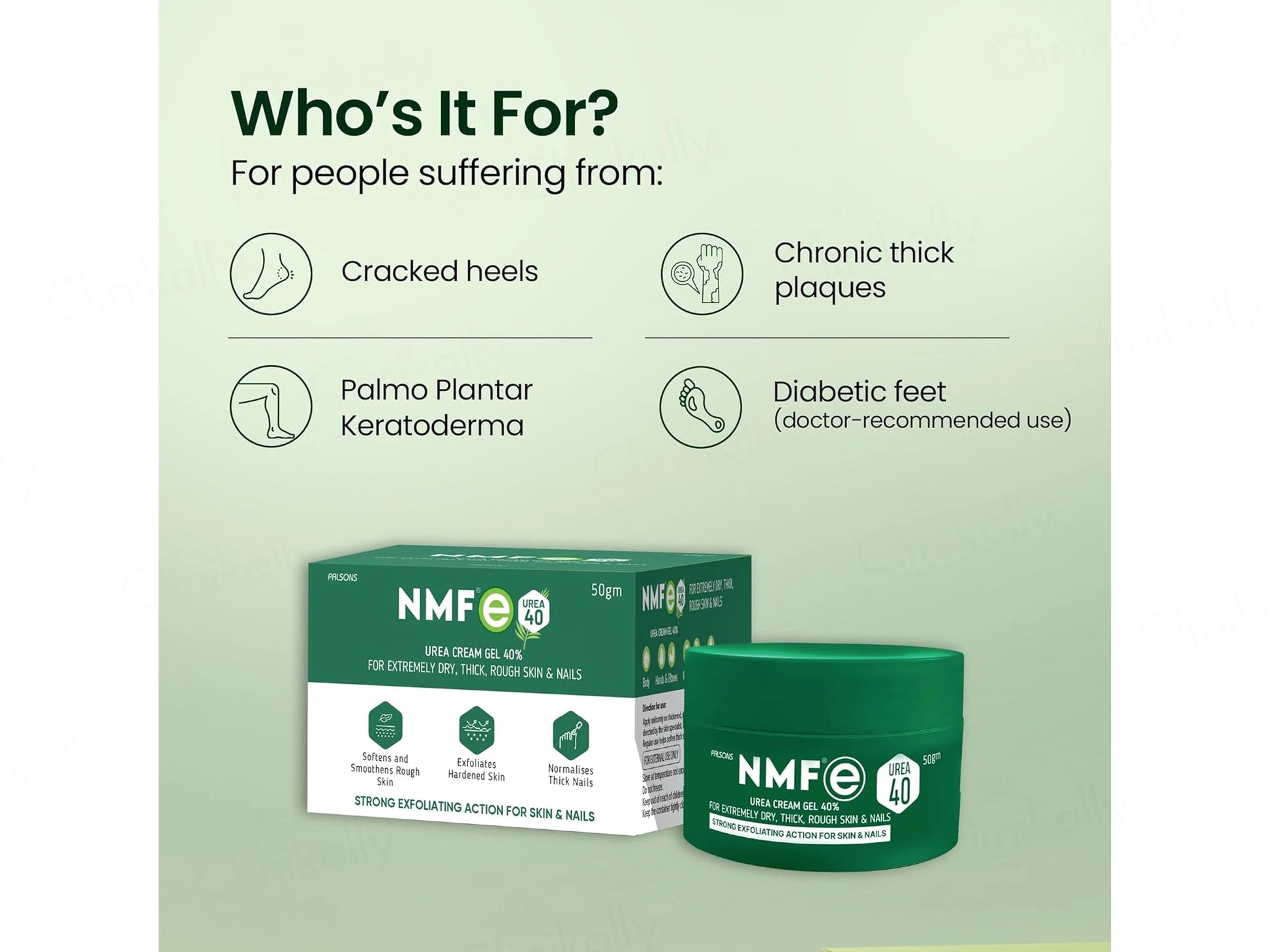 NMFe Urea 40 Percent Cream Gel For Extremely Dry Skin and  Nails