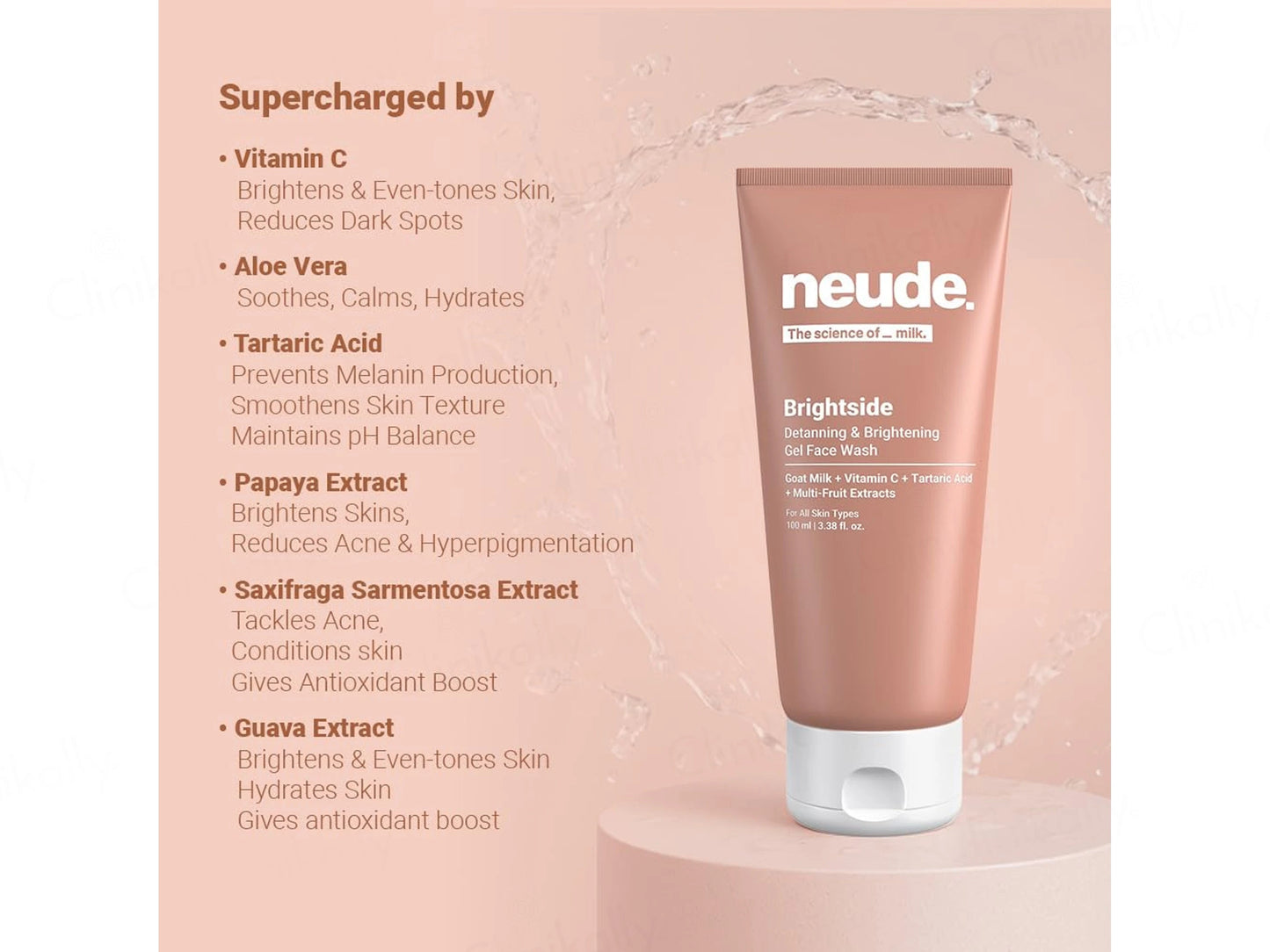 Neude Brightside Detanning and  Brightening Gel Face Wash