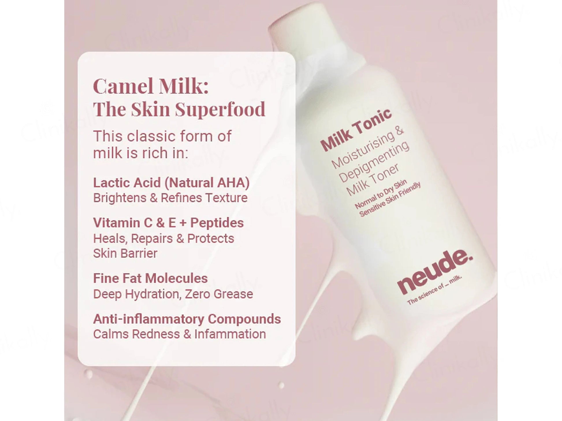 Neude Milk Tonic Moisturising and  Depigmenting Milk Toner