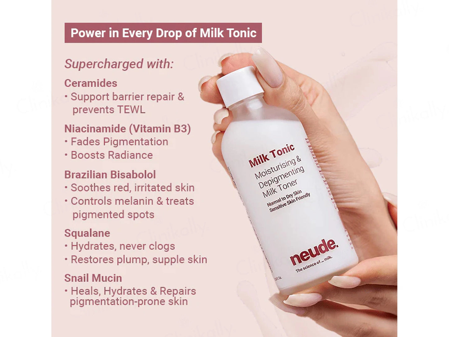 Neude Milk Tonic Moisturising and  Depigmenting Milk Toner