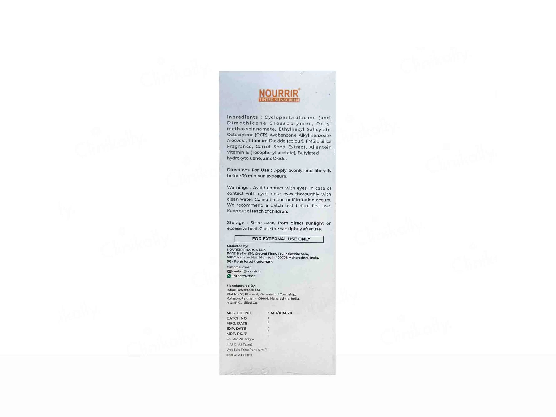 Nourrir Tinted Sunscreen SPF 50 PA
