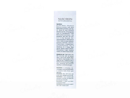Nuscreen Matte Sunscreen Gel SPF 50 PA