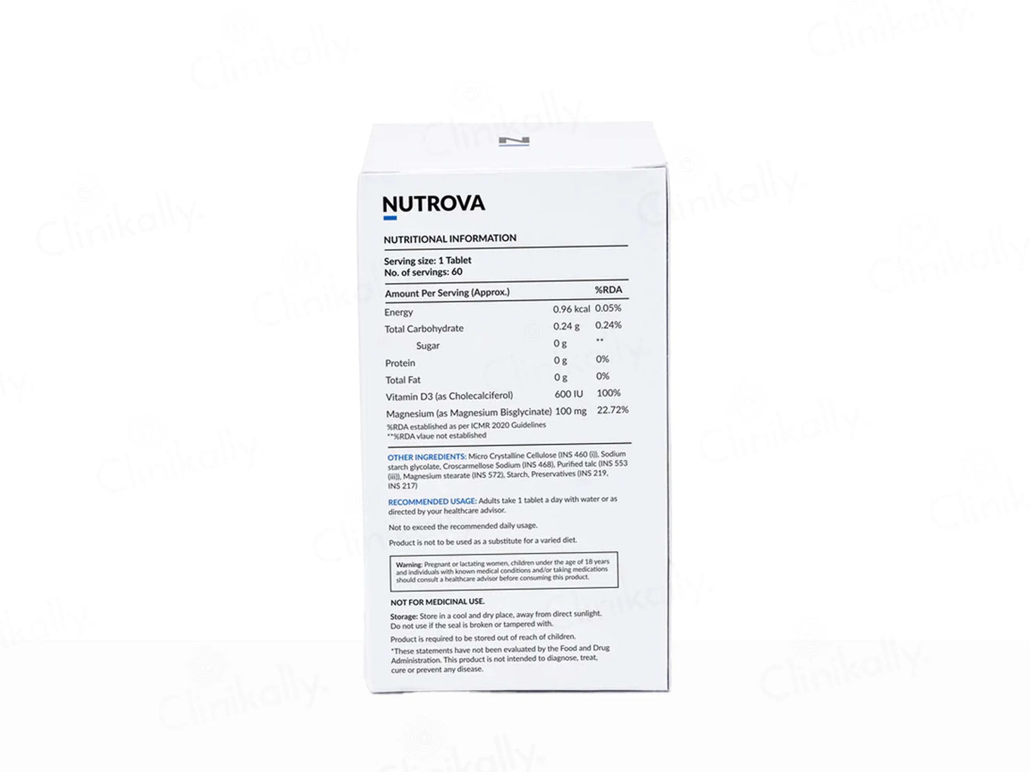 Nutrova Magnesium  D3 Health Supplement Tablet