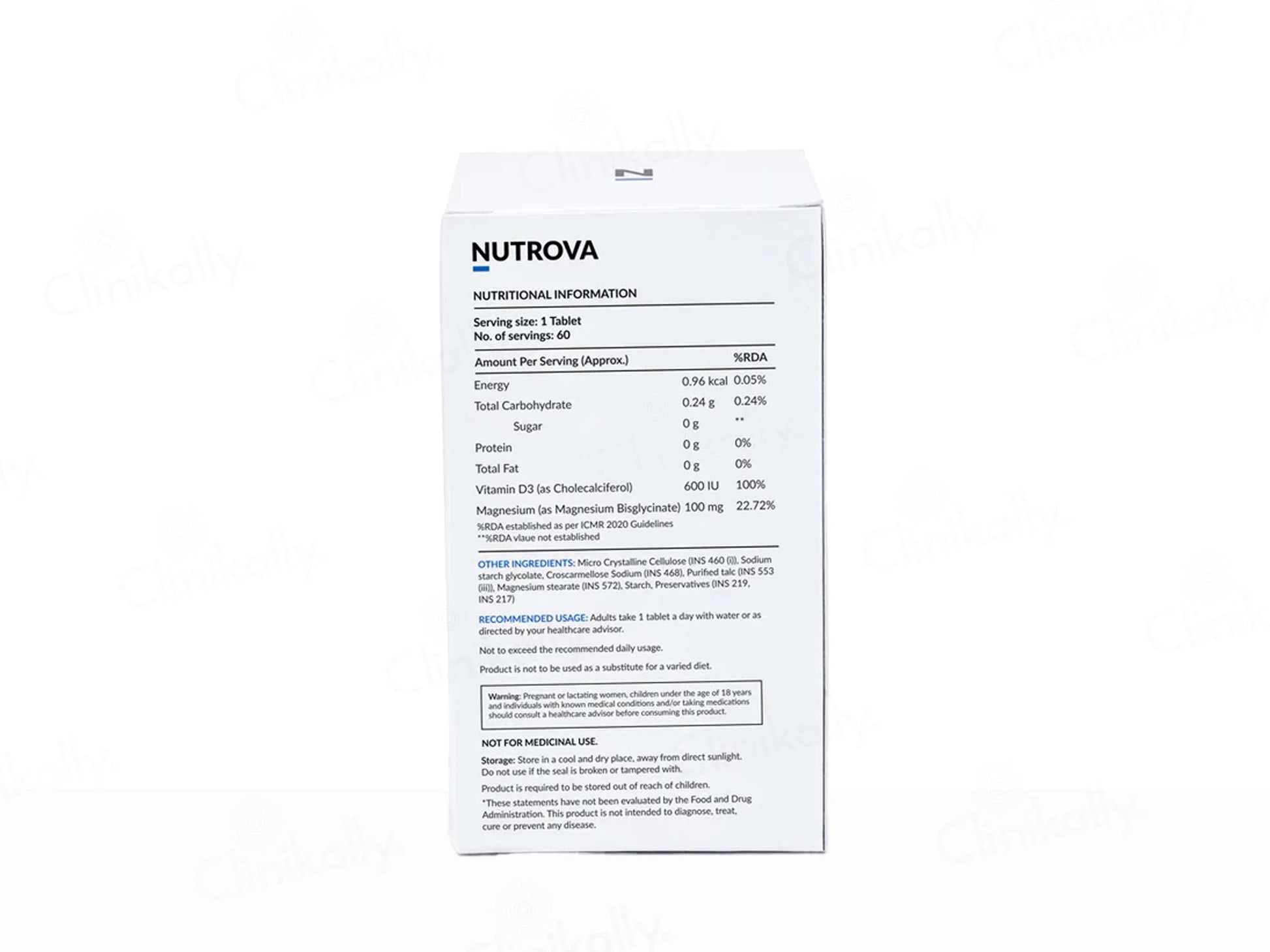 Nutrova Magnesium  D3 Health Supplement Tablet
