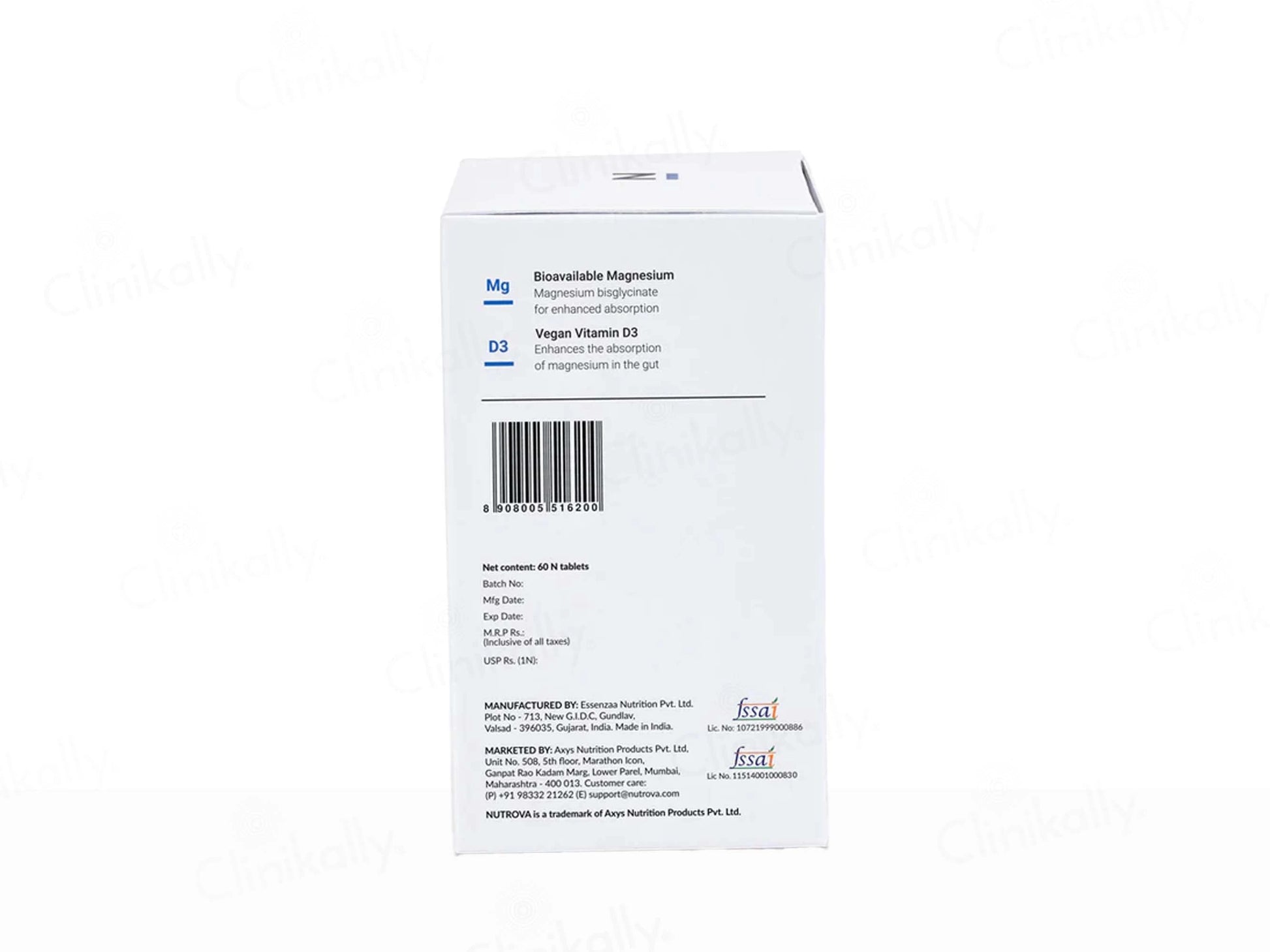 Nutrova Magnesium  D3 Health Supplement Tablet