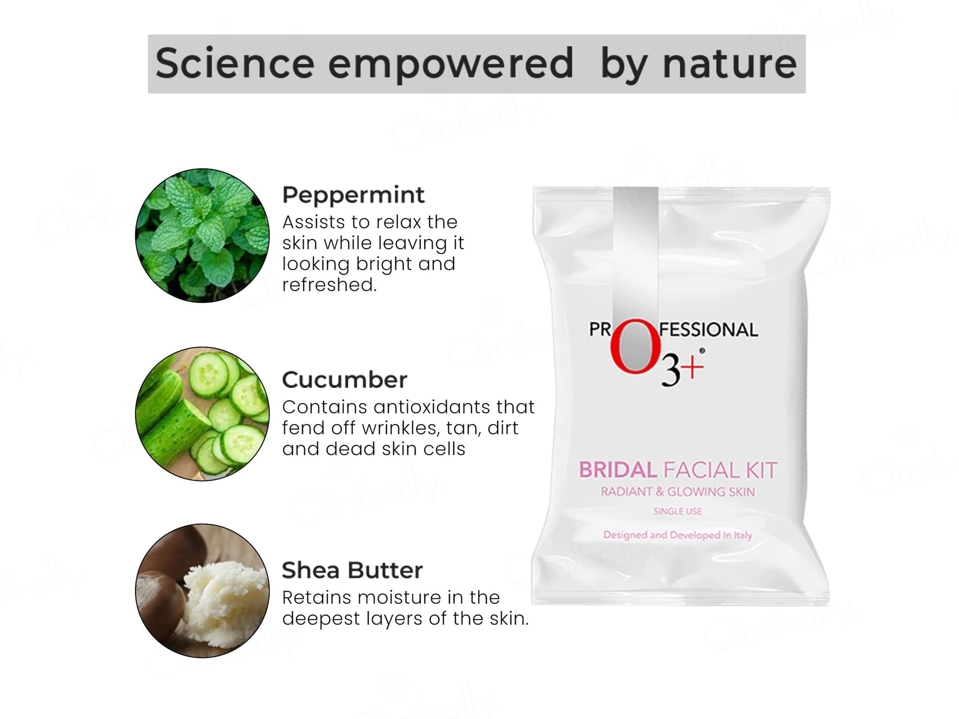 O3 Bridal Radiant and  Glowing Skin Single Use Facial Kit