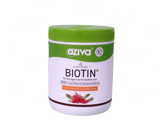 OZiva Biotin 10000 mcg Powder for Stronger Hair and  Healthier Skin