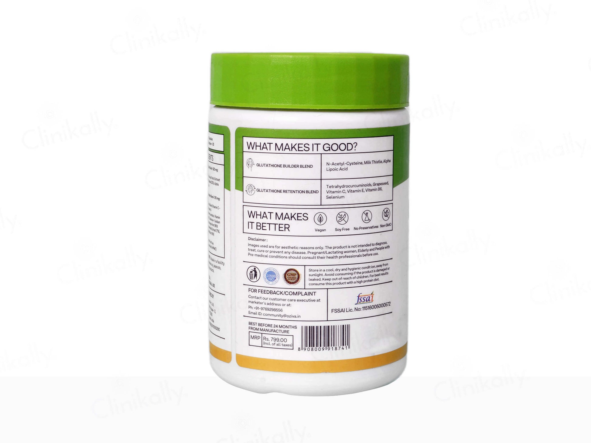 OZiva Glutathione Builder Skin Brightening and  Anti-Ageing Capsule