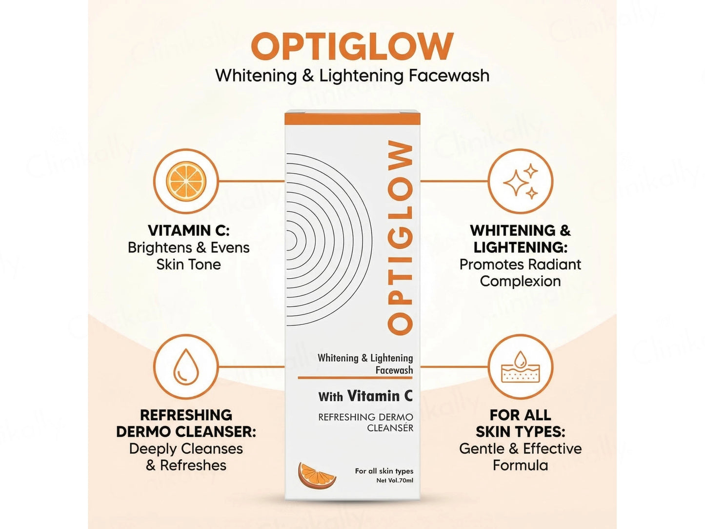 Optiglow Vitamin C Whitening and  Lightening Facewash