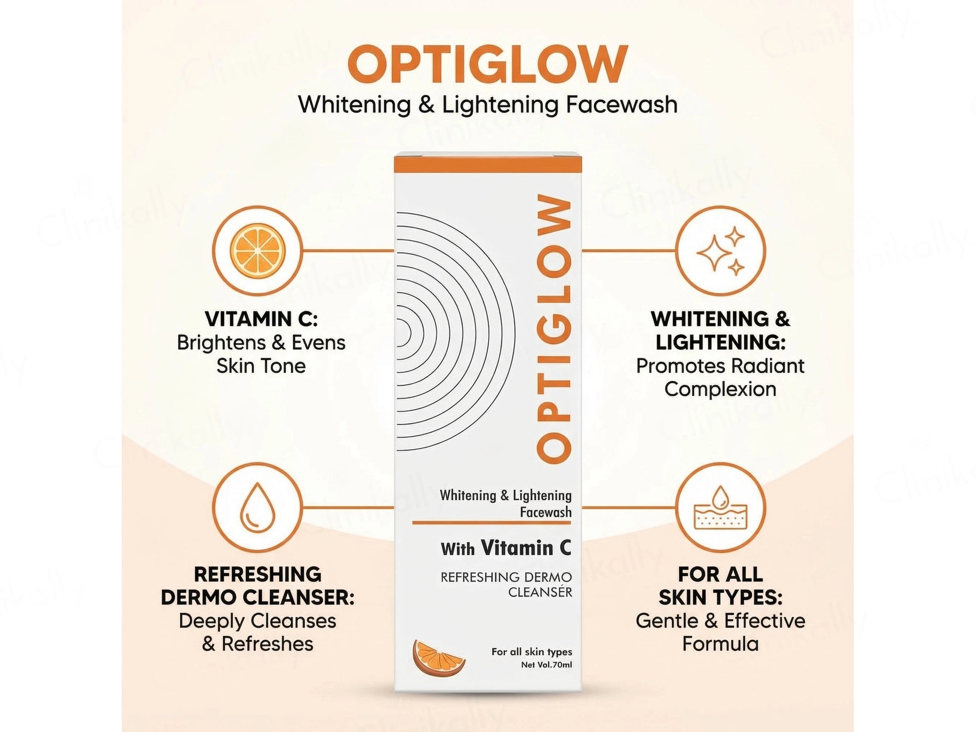 Optiglow Vitamin C Whitening and  Lightening Facewash