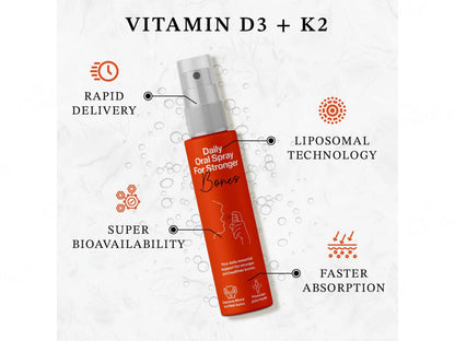 Oriygen Vitamin D3 and  K2 Daily Oral Spray - Orange Flavour