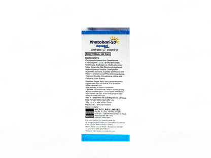 Photoban-50 Aquagel Sunscreen SPF 50 PA