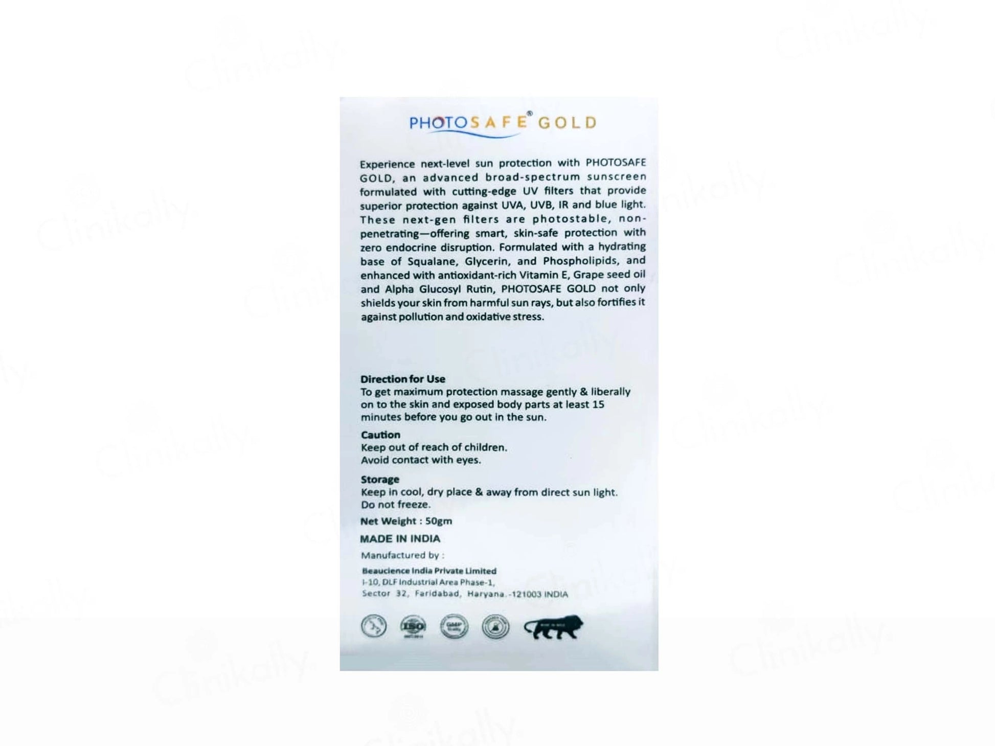 Photosafe Gold Invisible Sunscreen Water Gel