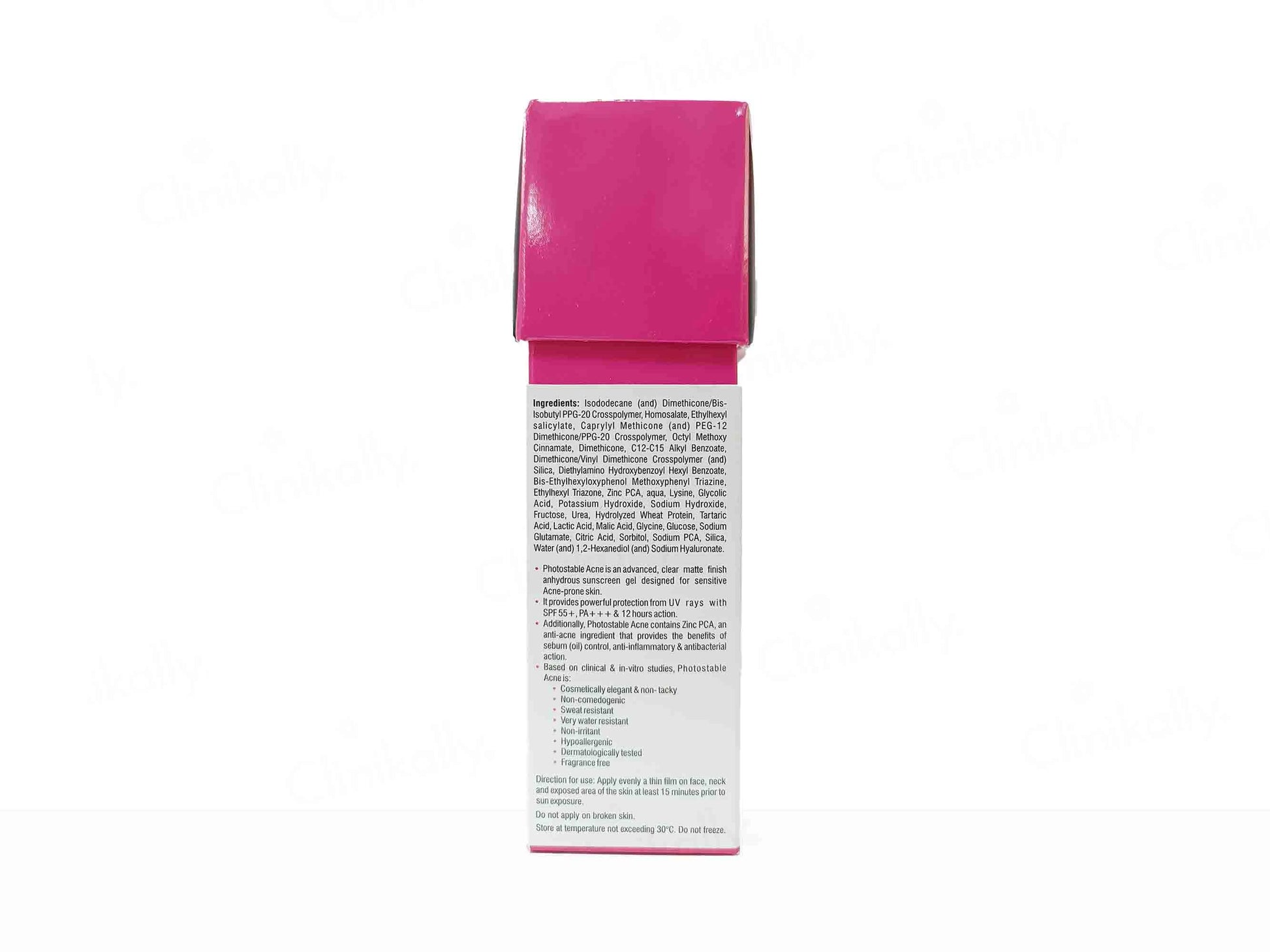 Photostable Acne Sunscreen Gel SPF 55 PA