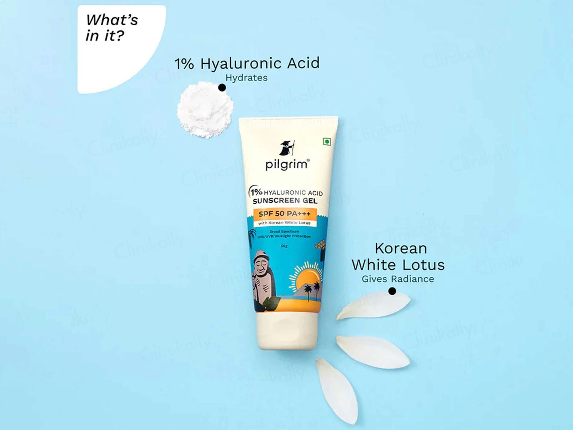 Pilgrim 1 Percent Hyaluronic Acid Sunscreen Gel SPF 50 PA