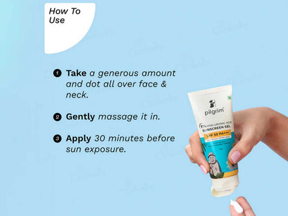 Pilgrim 1 Percent Hyaluronic Acid Sunscreen Gel SPF 50 PA
