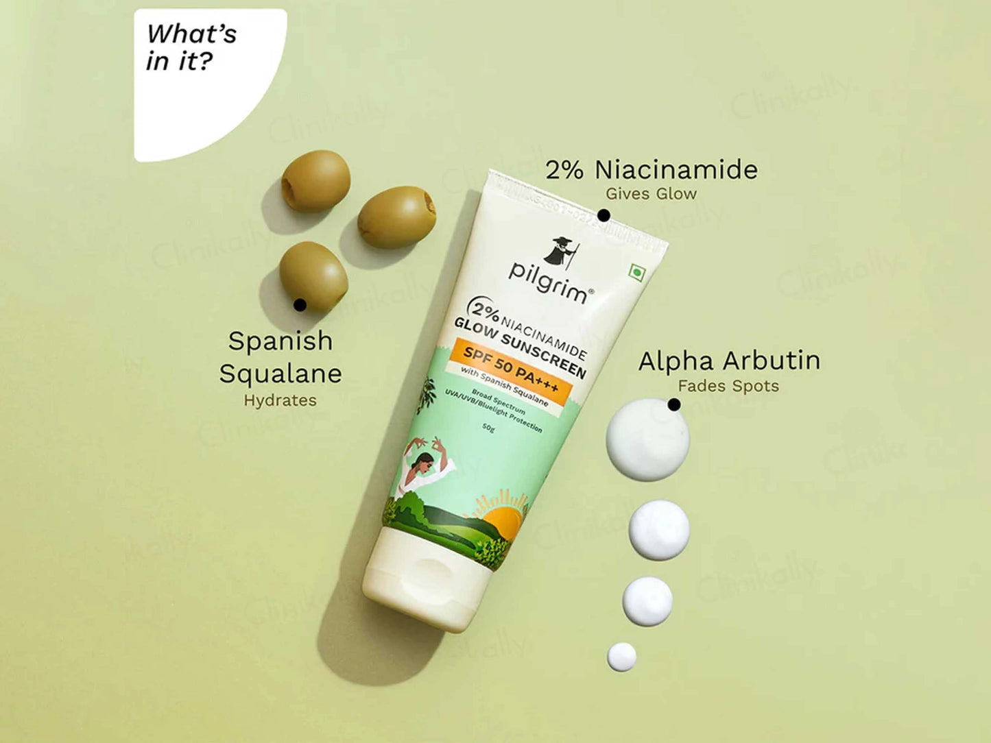 Pilgrim 2 Percent Niacinamide Glow Sunscreen SPF 50 PA