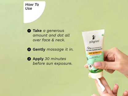Pilgrim 2 Percent Niacinamide Glow Sunscreen SPF 50 PA