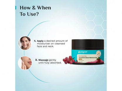 Pilgrim French Red Vine Youthful Glow Moisturizer SPF 30
