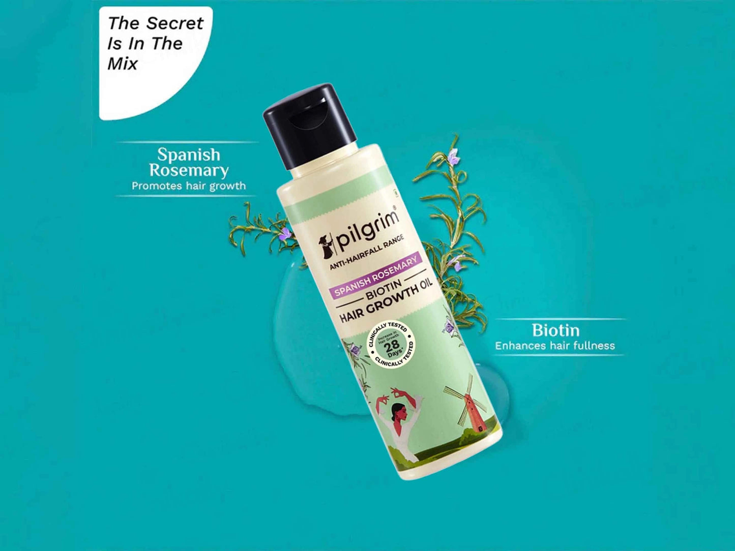 Pilgrim Spanish Rosemary and  Biotin Hair Growth Oil