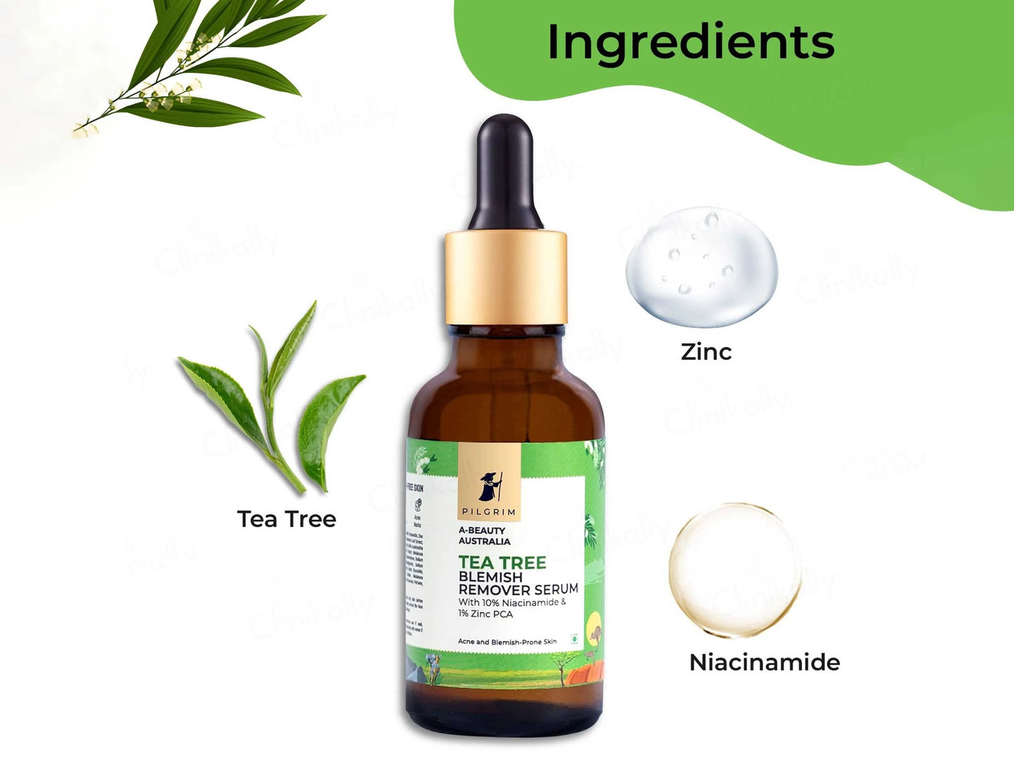 Pilgrim Tea Tree and  10 Percent Niacinamide Blemish Remover Serum