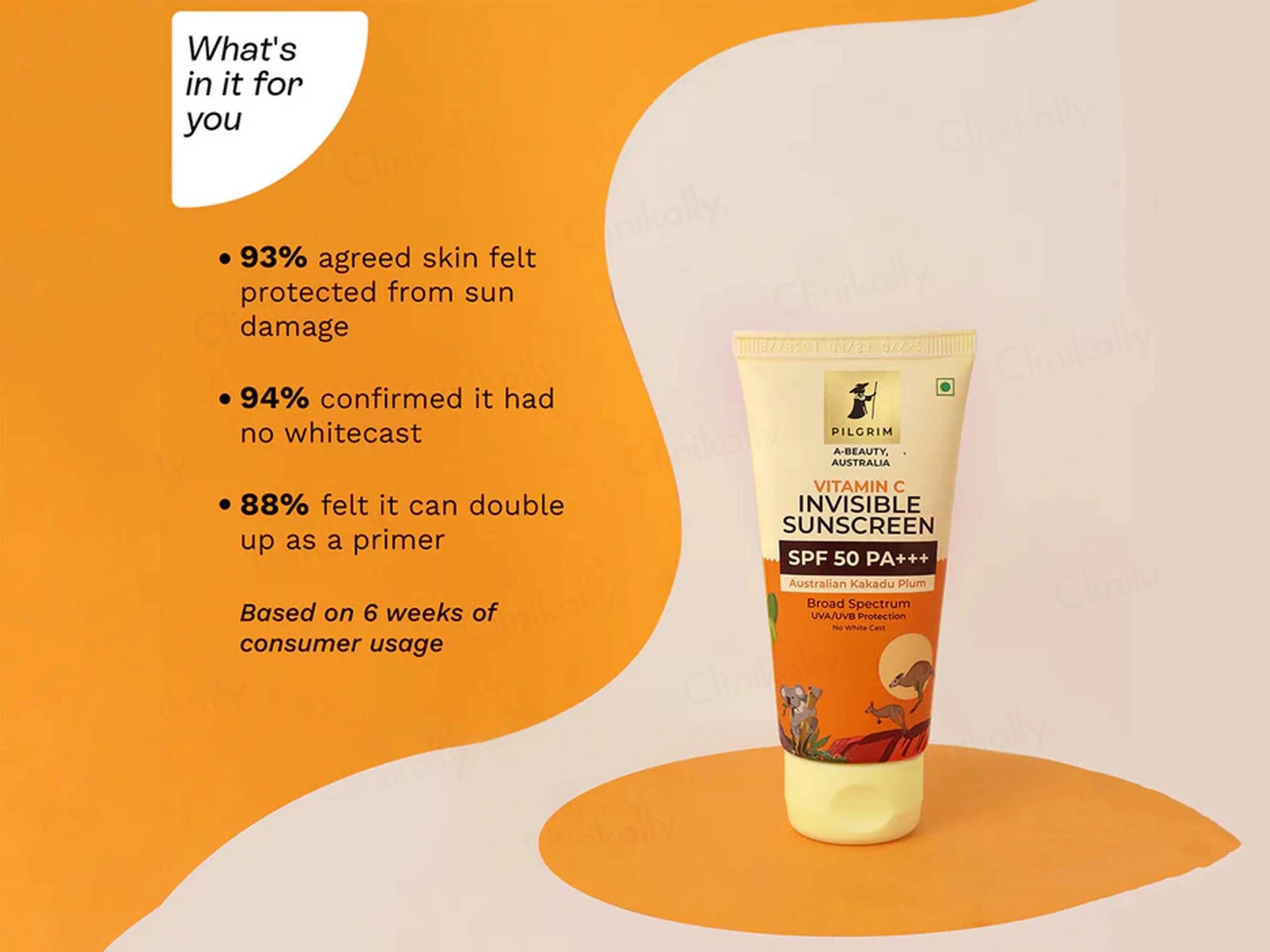 Pilgrim Vitamin C Invisible Sunscreen SPF 50 PA