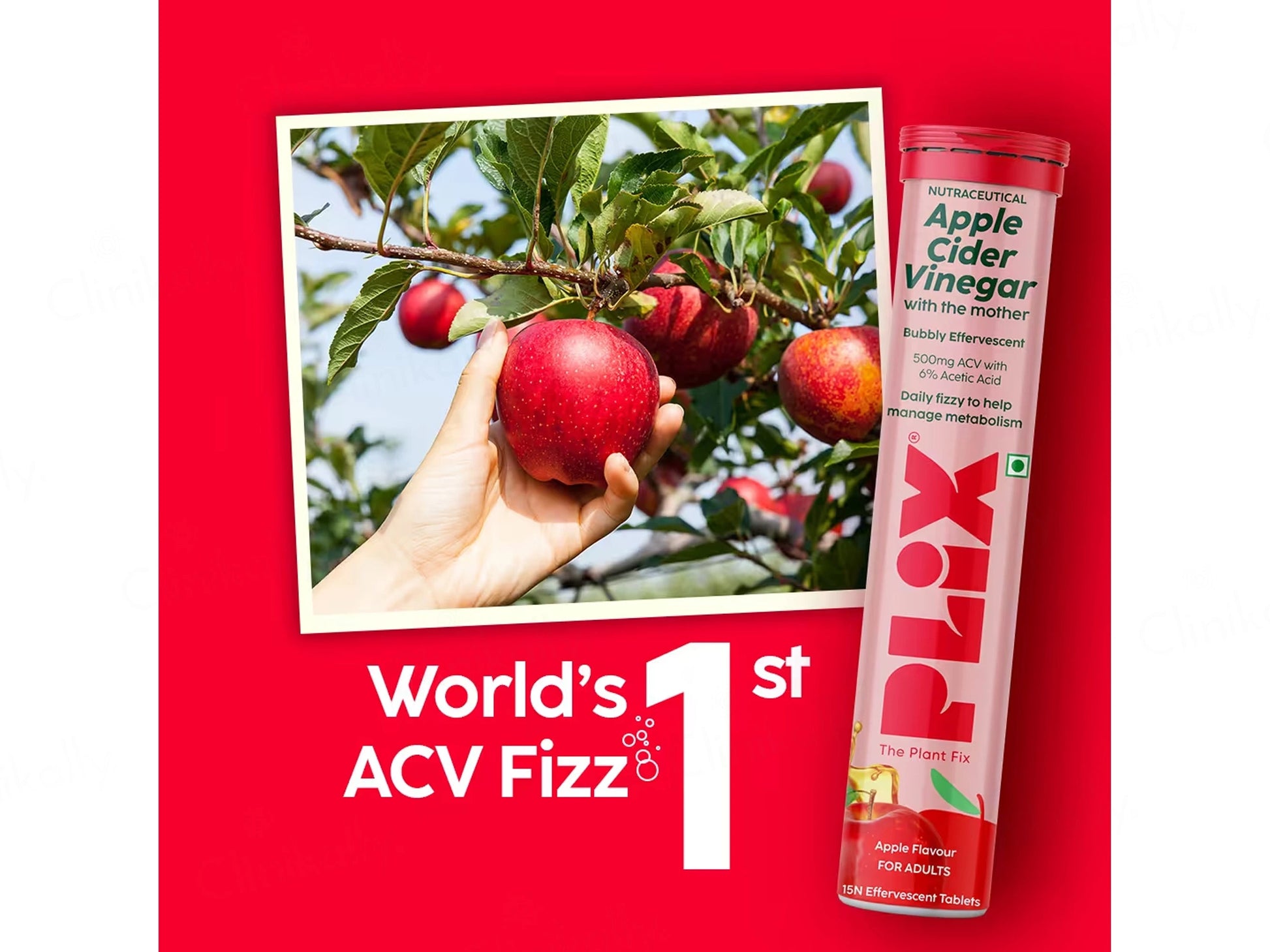 Plix Apple Cider Vinegar Effervescent Tablet