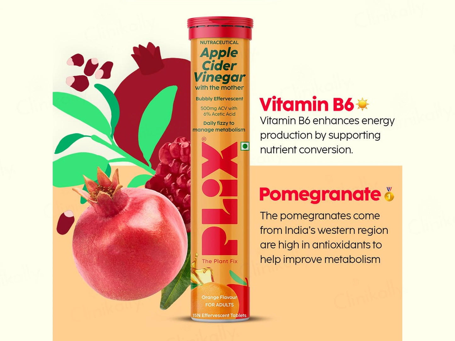 Plix Apple Cider Vinegar Effervescent Tablet
