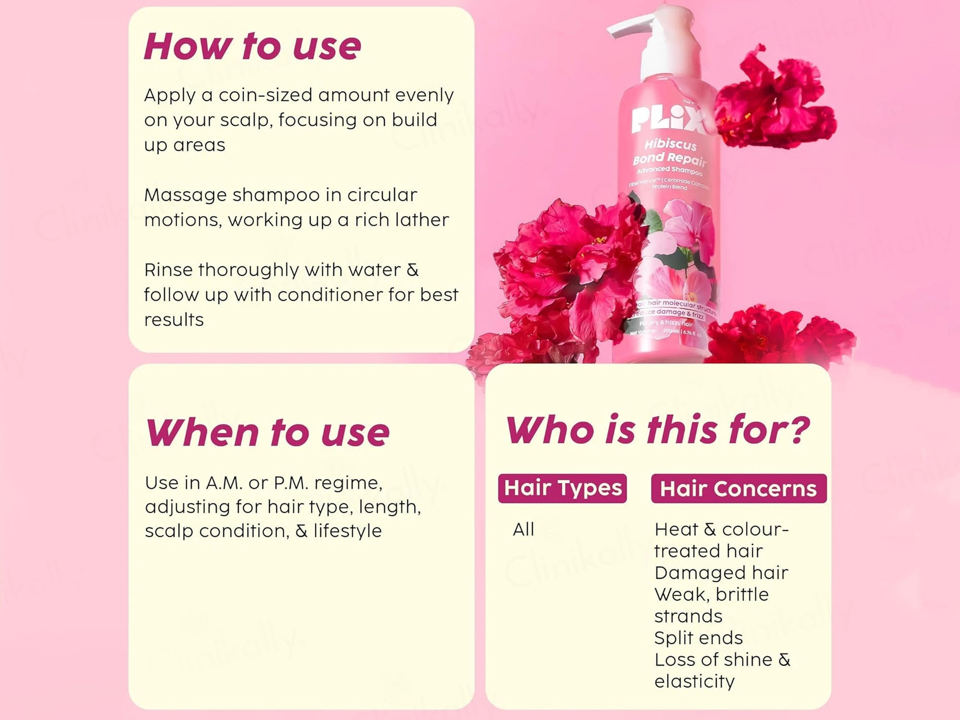Plix Hibiscus Bond Repair Advanced Shampoo