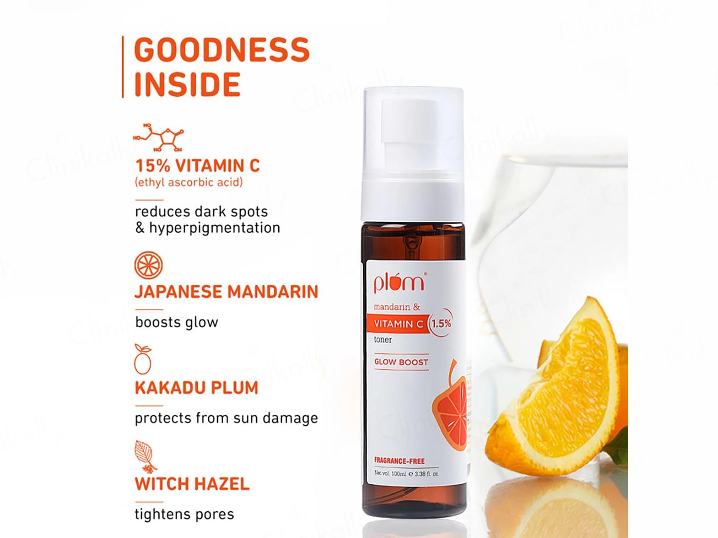 Plum 1.5 Percent Vitamin C Glow Boost Face Toner With Mandarin