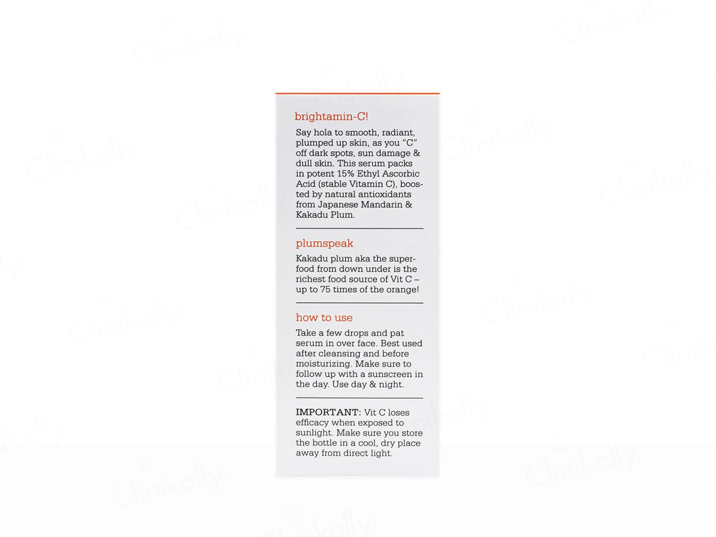 Plum 15 Percent Vitamin C Glow Boost Face Serum With Mandarin