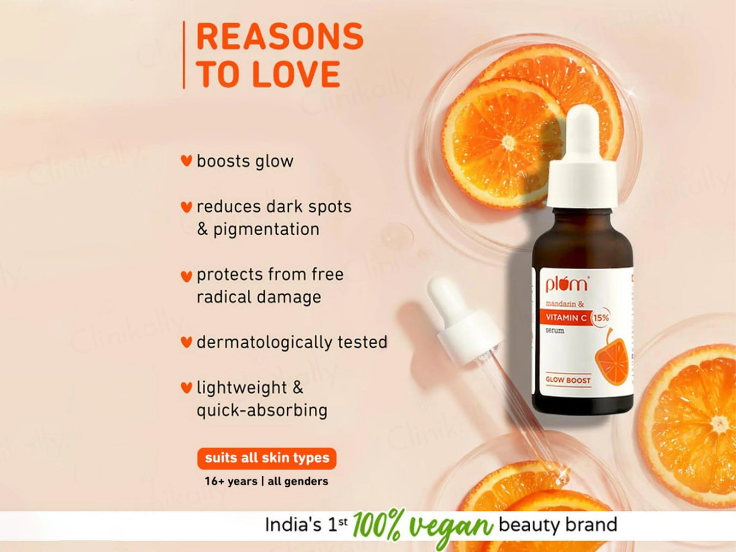 Plum 15 Percent Vitamin C Glow Boost Face Serum With Mandarin