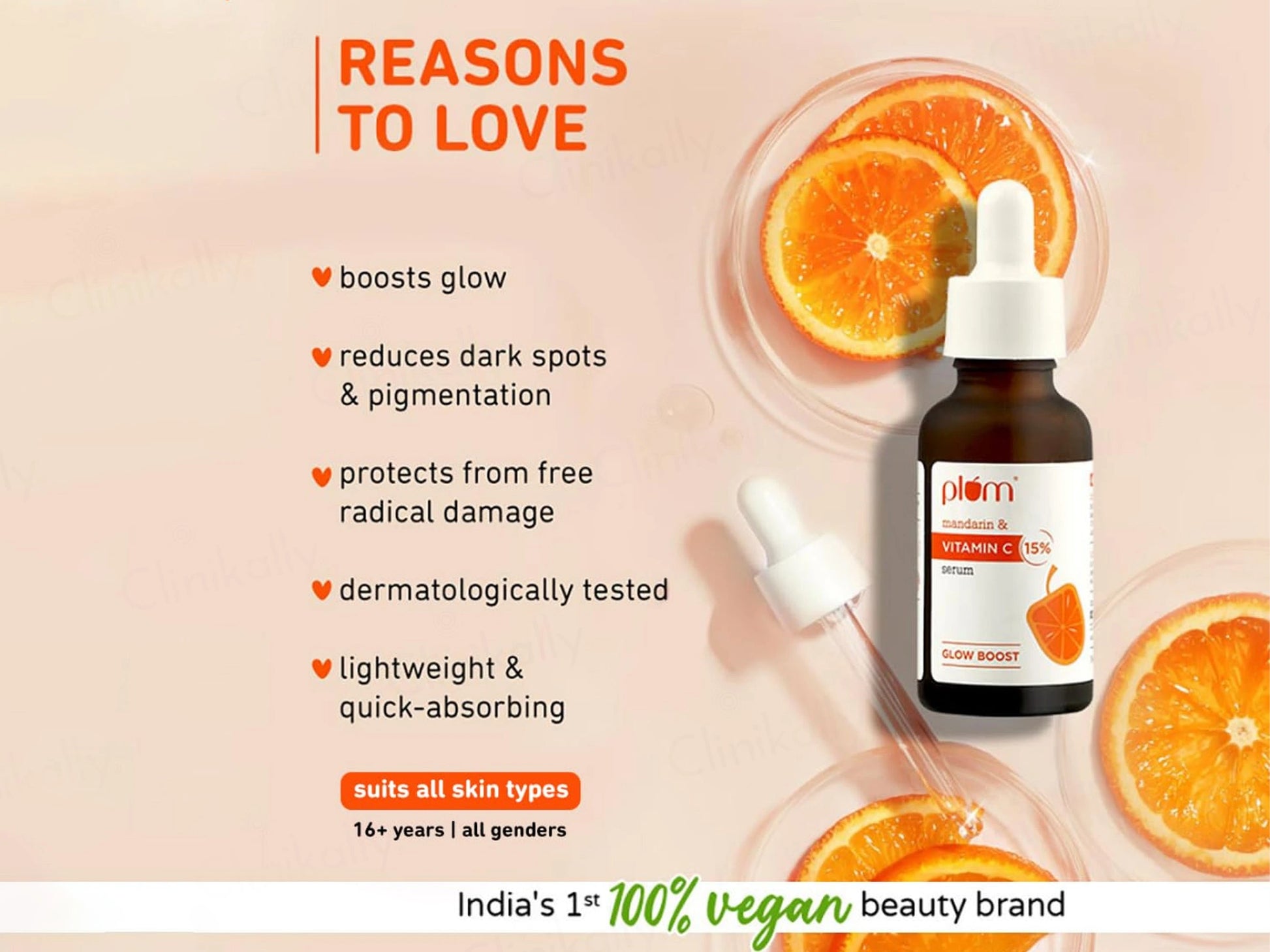 Plum 15 Percent Vitamin C Glow Boost Face Serum With Mandarin