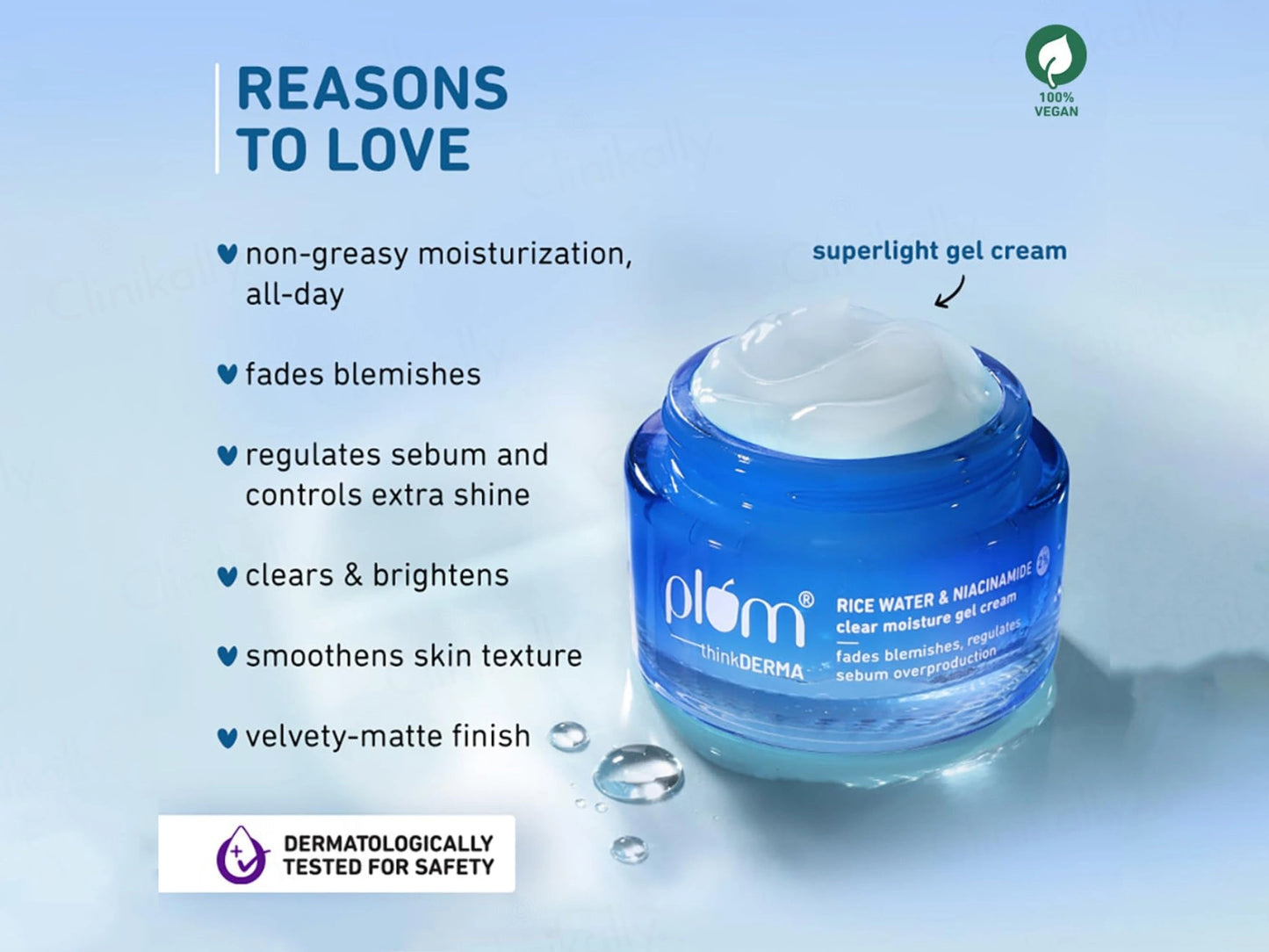 Plum 2 Percent Niacinamide Clear Moisture Gel Cream With Rice Water