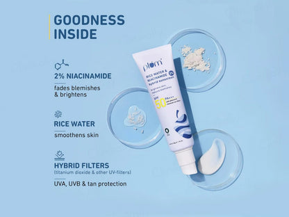 Plum 2 Percent Niacinamide Hybrid Sunscreen With Rice Water SPF 50 PA