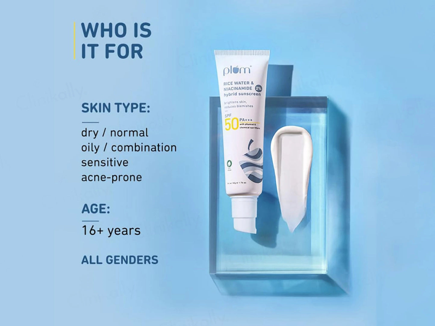 Plum 2 Percent Niacinamide Hybrid Sunscreen With Rice Water SPF 50 PA